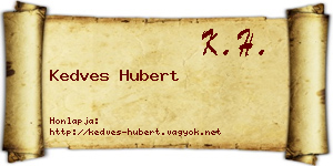 Kedves Hubert névjegykártya